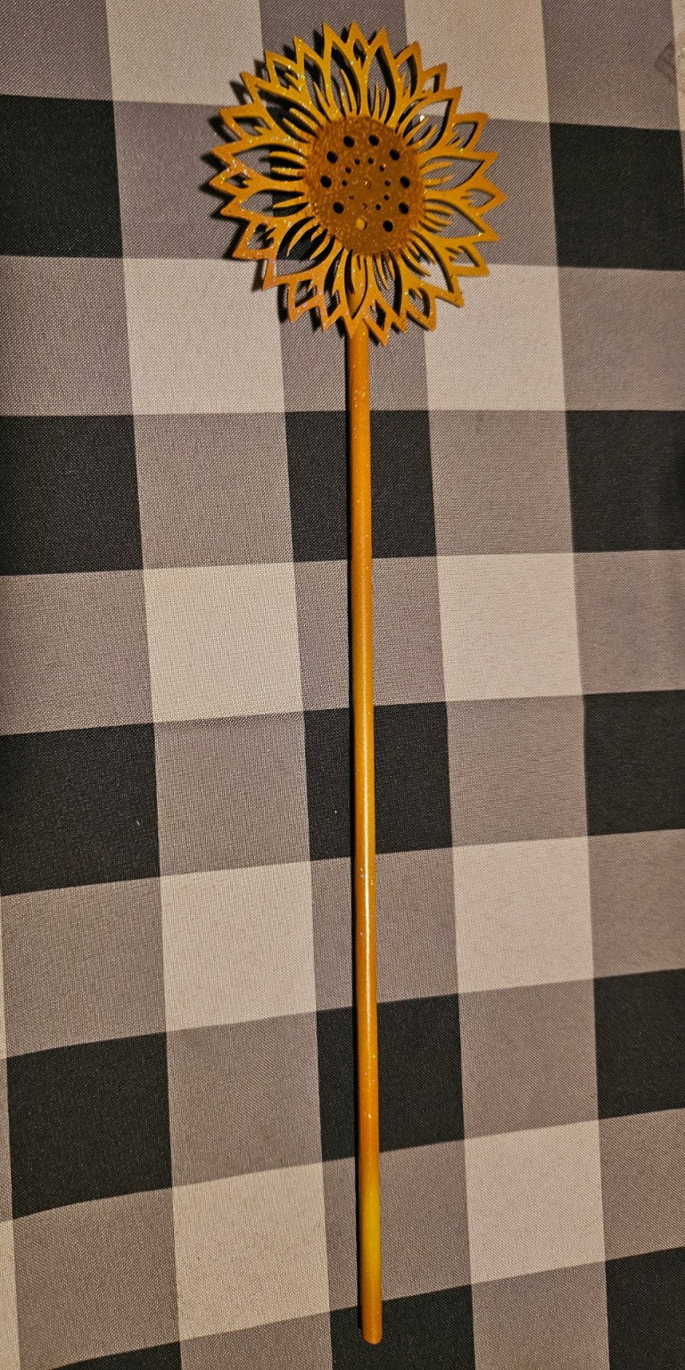 Sunflower Garden Stake | Laser-Cut Steel | Handmade Metal Yard Art
