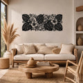 Tropical Hibiscus & Monstera Metal Wall Art | Laser-Cut Steel | Botanical Home Décor | Handmade Metal Sign