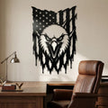 Patriotic Eagle American Flag | Laser‑Cut Metal | Rustic Steel Decor | Handmade Metal Art