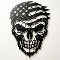 Patriot Skull American Flag Metal Wall Art | Laser-Cut Steel | Edgy Patriotic Home Decor | Handmade Metal Sign