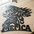 Patriotic Bigfoot Laser | Merica Sasquatch Metal Wall Art| Laser‑Cut Metal | Rustic Steel Decor | Handmade Metal Art